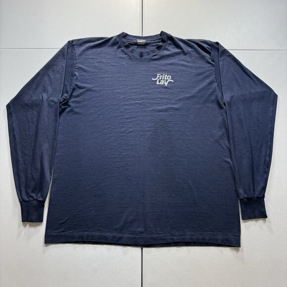 Vintage Frito Lay T-Shirt Men’s XL Blue Doritos Cheetos Chip Promo Long‎ Sleeve - Picture 1 of 6